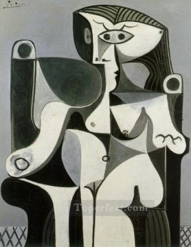 nude sitting divan beautiful roman woman Painting - Woman Sitting Jacqueline 1962 cubist Pablo Picasso